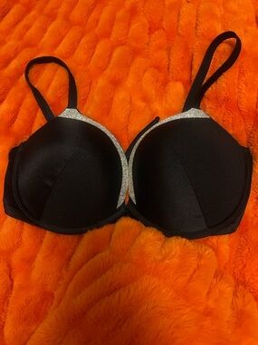 Victoria's Secret Black Bikini Top with Silver Accent